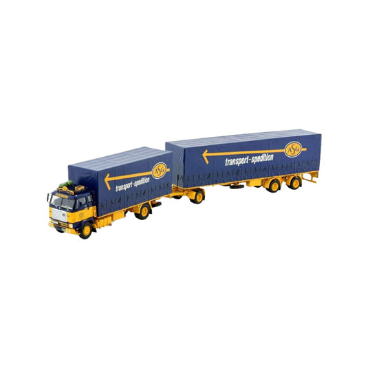 Tekno ASG Sigurd Andersson Volvo F88 4x2 剛体トラック スウェーデン防水シートトレーラー 82861 トラック1/50 建設機械模型 工事車両