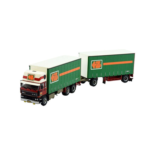 Tekno Zijderlaan DAF 2800 カーテンキャンバストレーラー 83558 トレーラー1/50 建設機械模型 工事車両