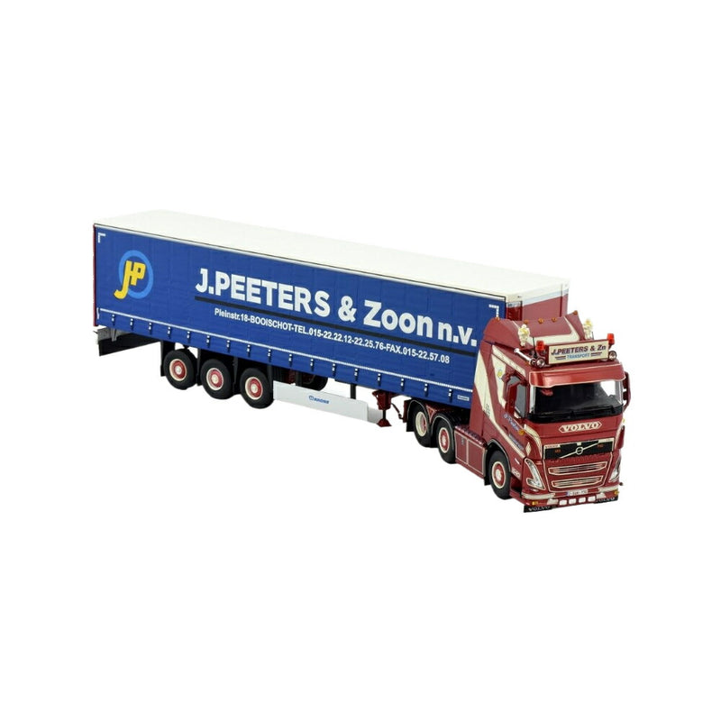 ギャラリービューアに画像をロードする, Peeters Volvo FH05 curtainside trailer トラック / TEKNO 1/50 建設機械模型 工事車両