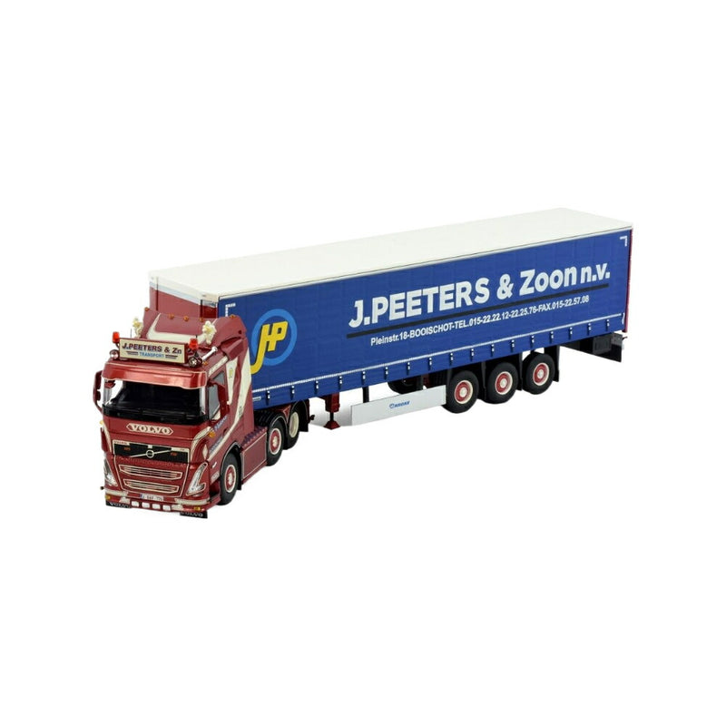 ギャラリービューアに画像をロードする, Peeters Volvo FH05 curtainside trailer トラック / TEKNO 1/50 建設機械模型 工事車両