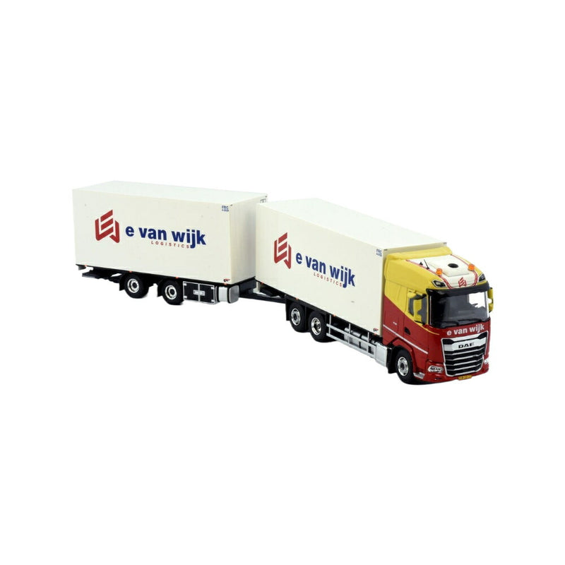 ギャラリービューアに画像をロードする, E. van Wijk DAF XG 6x2 Box Truck-Trailer トラック / TEKNO 1/50 建設機械模型 工事車両