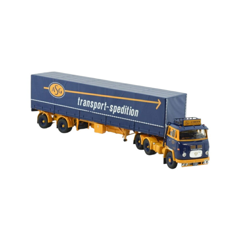 ギャラリービューアに画像をロードする, ASG Scania Vabis Curtain Tarpaulin トラック / TEKNO 1/50 建設機械模型 工事車両