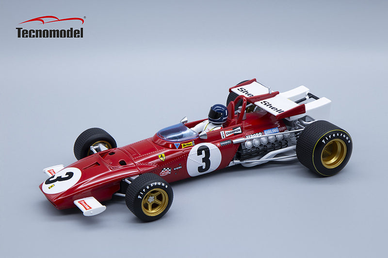 ギャラリービューアに画像をロードする, FERRARI - F1 312B N 3 WINNER MEXICO GP (with pilot figure) 1970 JACKY ICKX - RED WHITE /Tecnomodel 1/18ミニカー