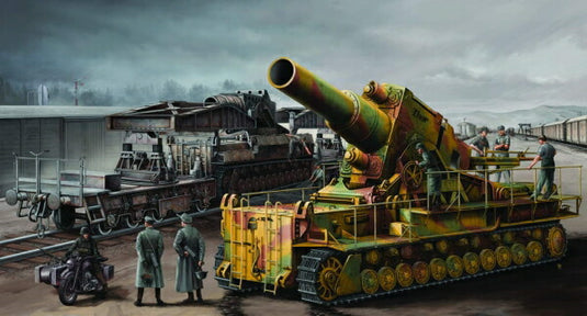 カール自走臼砲 鉄道輸送貨車/ Trumpeter 1/35 模型 プラモデルキット