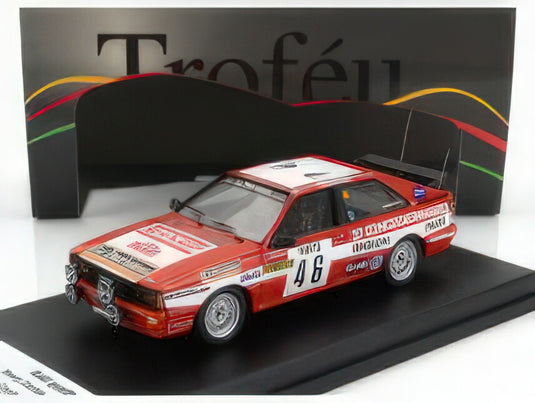 AUDI QUATTRO (night version) N 46 RALLY MONTECARLO 1982 HENRY COCHIN MORIN RED WHITE/TROFEU 1/43ミニカー