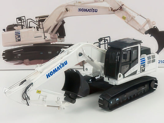 KOMATSU PC210LC ESCAVATORE CINGOLATO TRACTOR EXCAVATOR WHITE BLACK ショベル / Univrsal Hobbies 1/50 建設機械模型 工事車両