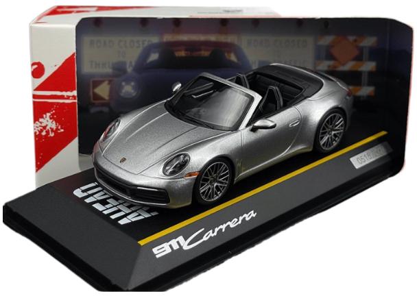ギャラリービューアに画像をロードする, Porscheポルシェディーラーモデル 911 Carrera Cabriolet Type 992 2022 Silver grey 1/43 Minichamps