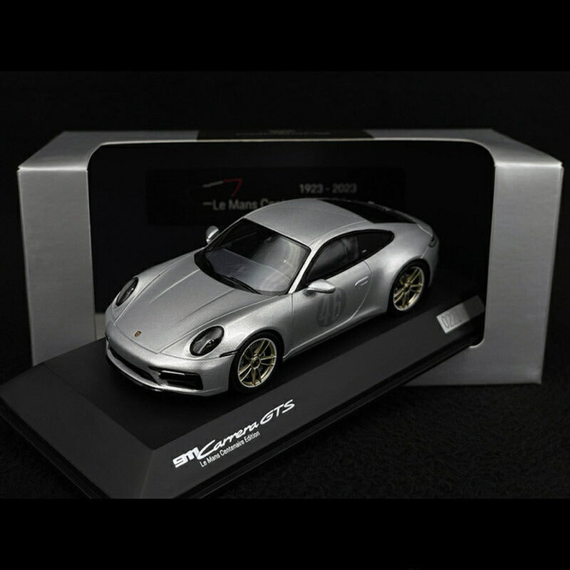ギャラリービューアに画像をロードする, Porsche 911 Carrera GTS Type 992 ルマン100周年エディション 2023 シルバー/ Spark 1/43 ポルシェディーラーモデルミニカー