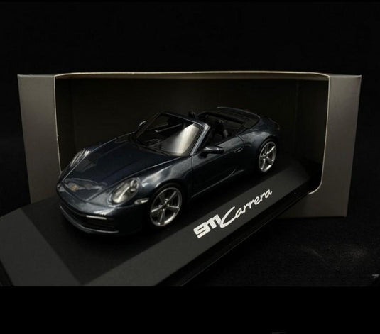 Porscheポルシェディーラーモデル 911 Carrera cabriolet type 992 2019 Biscay blue 1/43 Minichamps