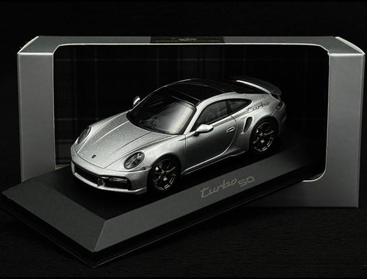 Porscheポルシェディーラーモデル 911 Turbo 50 years Anniversary 992 Type 2024 GT Silver Grey 1/43 Minichamps