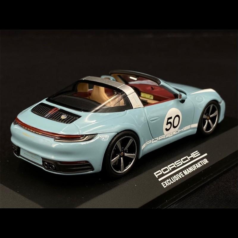 ギャラリービューアに画像をロードする, Porsche 911/992 タルガ 4S ヘリテージエディション 50号車 マイセンブルー/Minichamps 1/43ミニカー ポルシェ特注