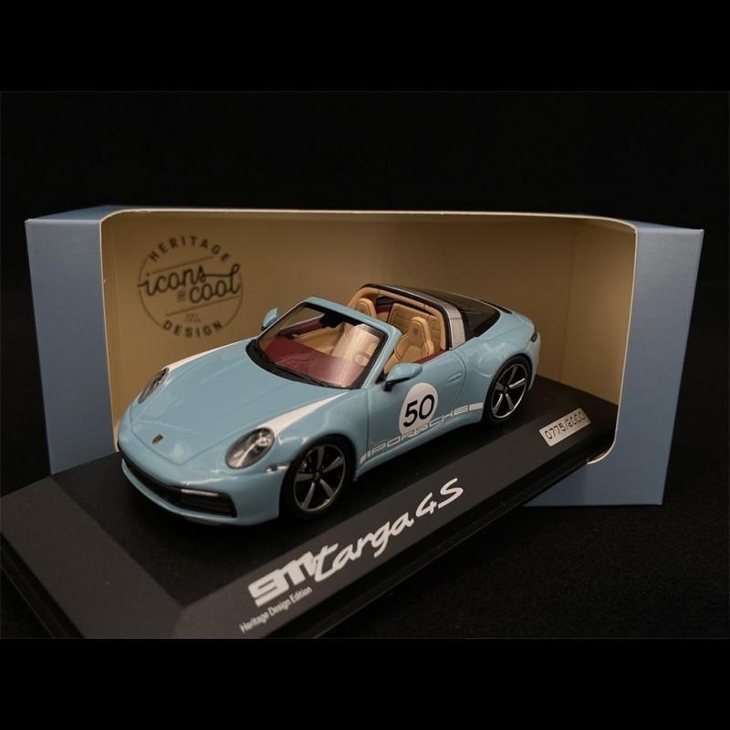 ギャラリービューアに画像をロードする, Porsche 911/992 タルガ 4S ヘリテージエディション 50号車 マイセンブルー/Minichamps 1/43ミニカー ポルシェ特注