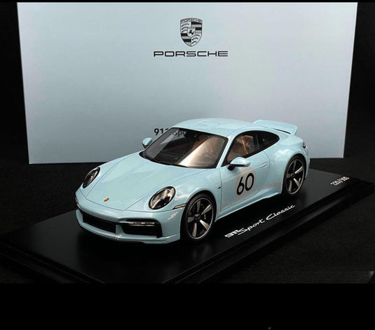Porscheポルシェディーラーモデル 911 Sport Classic Type 992 2022 Meissen Blue 1/18 Spark