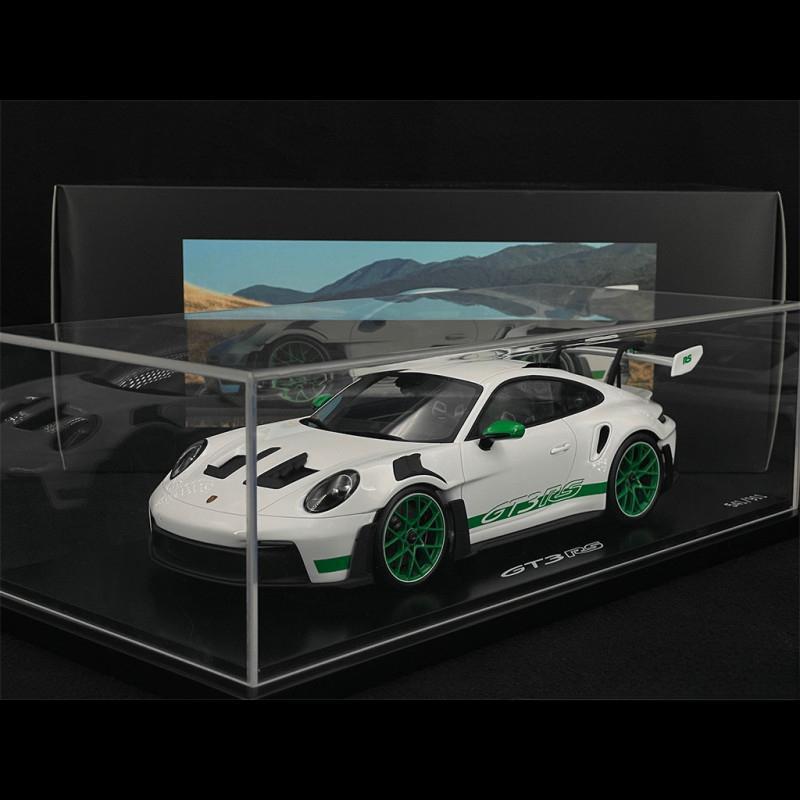 ギャラリービューアに画像をロードする, Porsche 911 GT3 RS 992型 2022年モデル RS 2.7トリビュートエディション ホワイト/パイソングリーンストライプ/Spark 1/18ミニカー ポルシェ特注