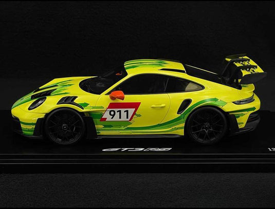 Porscheポルシェディーラーモデル 911 GT3 RS Type 992 Grello 2023 Yellow / Green 1/18 Spark