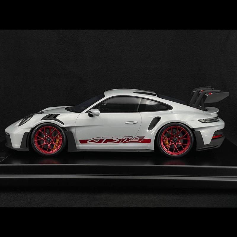 ギャラリービューアに画像をロードする, Porsche 911 GT3 RS 992型 2023年モデル アイスグレーメタリック/パイロレッドストライプ/Spark 1/12ミニカー ポルシェ特注