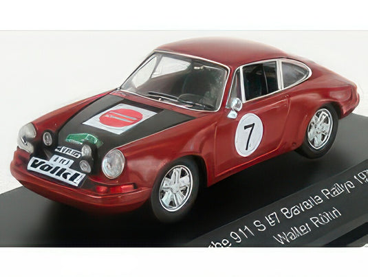 PORSCHE 911S N 7 RALLY BAVARIA 1970 W.ROHRL BORDEAUX BLACK/CMR 1/43ミニカー