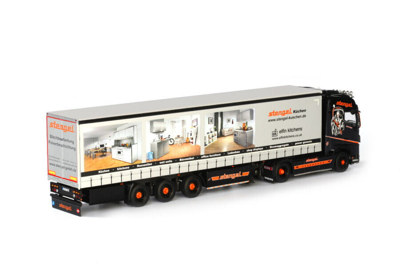 ギャラリービューアに画像をロードする, Volvoボルボ FH4 GLOBETROTTER 4X2 カーテンサイダートレーラー 3軸 Stengel / WSI 1/50 建設機械 模型