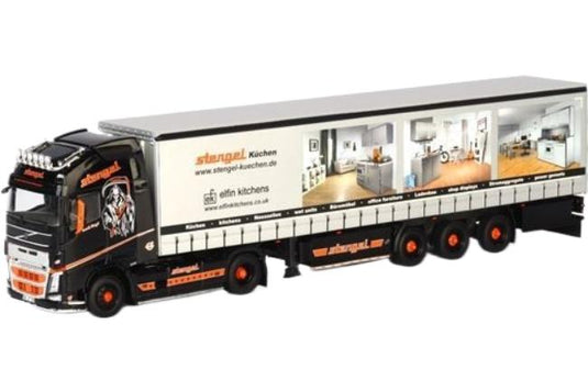 ステンゲル ボルボ FH04 グローブトロッター カーテンサイド トレーラー / WSI 1/50 建設機械模型 工事車両