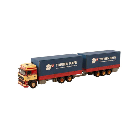 Models Torben Rafn DAF 3600 Space Cab 6x2 curtainside combi トラック / WSI 1/50 建設機械模型 工事車両