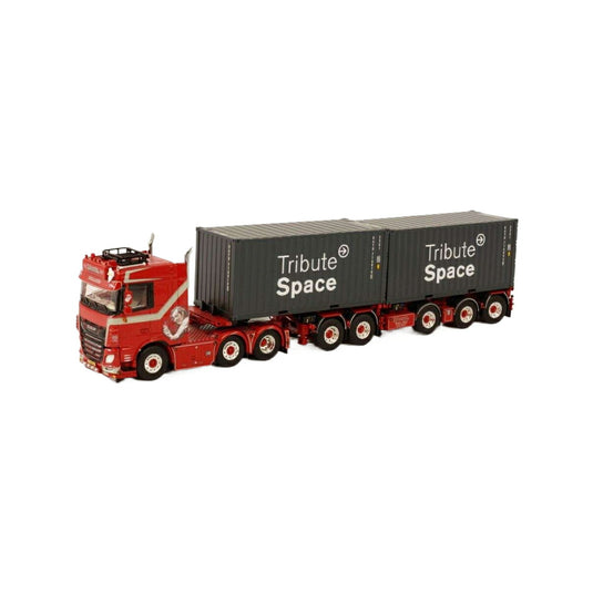 Weeda Transport DAF XF Space Cab 6x2 Combi Container-Trailer 2x 20ft Container トレーラー / WSI 1/50 建設機械模型 工事車両