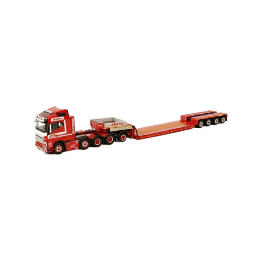 Skaks Speciaaltransport Volvo FH5 Globetrotter 8x4 semi lowloader 4+1axle トレーラー / WSI 1/50 建設機械模型 工事車両
