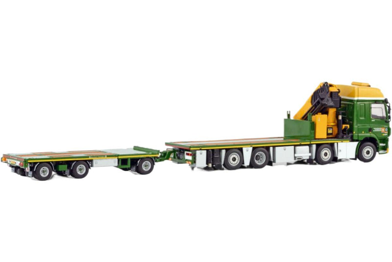 ギャラリービューアに画像をロードする, Boerman DAF CF Space Cab MY2017 フラットベッドトレーラー / WSI 1/50 建設機械模型 工事車両