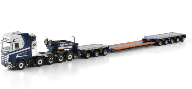 ギャラリービューアに画像をロードする, Karner SCANIA S ハイライン CS20H 10×4 SCHEUERLE INTERCOMBI 8軸 トレーラー / WSI 1/50 建設機械模型 工事車両