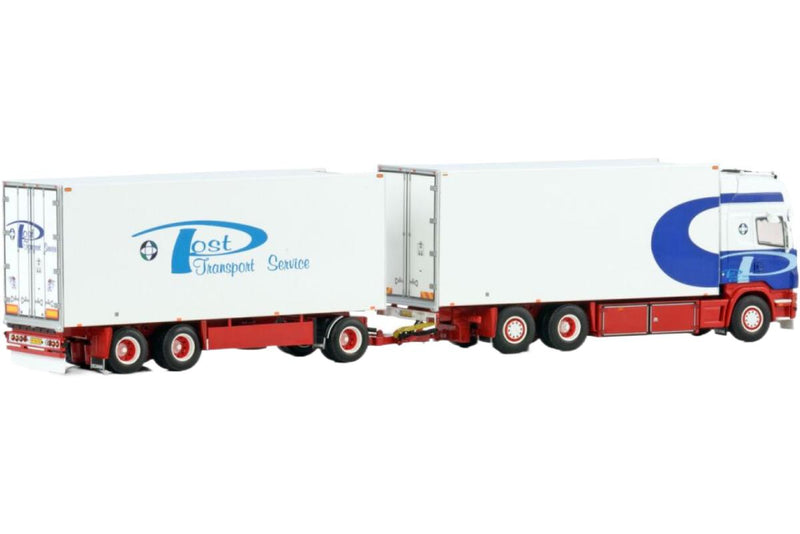 ギャラリービューアに画像をロードする, Marcel Post Scania R4 トップライン 冷蔵トレーラー / WSI 1/50 建設機械模型 工事車両