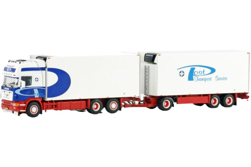 ギャラリービューアに画像をロードする, Marcel Post Scania R4 トップライン 冷蔵トレーラー / WSI 1/50 建設機械模型 工事車両