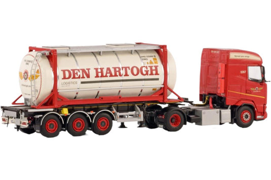 Den Hartogh DAF XG 4x2 コンテナトレーラー / WSI 1/50 建設機械模型 工事車両