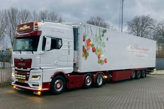 【予約】2026年発売予定 VAN RHOON TRANSPORT MAN TGX GX 6X2 ツインステア 冷凍トレーラー 3軸 トレーラー / WSI 1/50 建設機械模型 工事車両