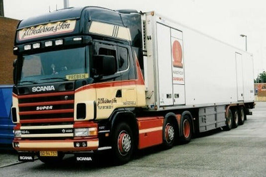 【予約】2026年発売予定 J.O. PEDERSEN SCANIA 4シリーズ トップライン 6X2 ツインステア 冷凍トレーラー 3軸 トレーラー / WSI 1/50 建設機械模型 工事車両