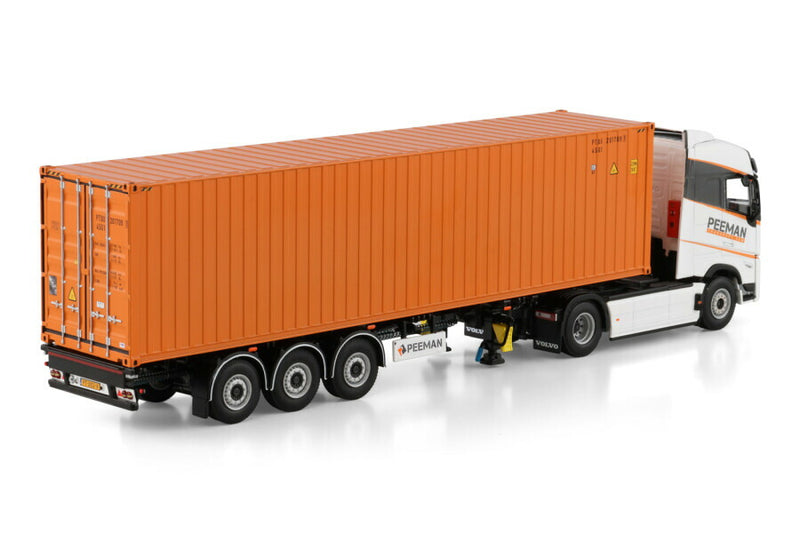 ギャラリービューアに画像をロードする, Volvoボルボ FH AERO GLOBETROTTER 4X2 FLEX CONTAINER TRAILER 3 AXLE 40FT CONTAINER Peeman / WSI 1/50 模型
