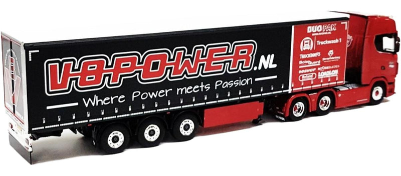 ギャラリービューアに画像をロードする, DuoPak Scania S730 V8Power カーテンサイダートレーラー / WSI 1/50 建設機械模型 工事車両