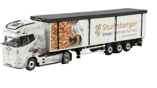 Sturmberger Group DAF XG+ ウォーキングフロアトレーラー トレーラー / WSI 1/50 建設機械模型 工事車両