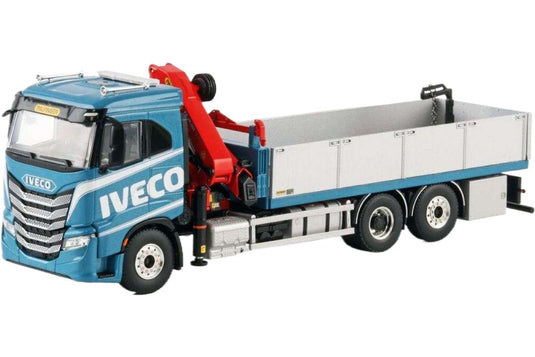Palfinger Iveco S-Way AS 平床トラック + Palfinger PK24.001 SLD 5 モバイルクレーン / WSI 1/50 建設機械模型 工事車両