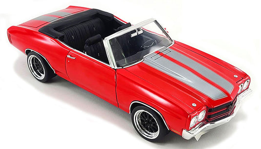 1970 Chevrolet Chevelle SS Convertible Restomod in Red with Gunmetal Gray Stripes /ACME 1/18 ミニカー