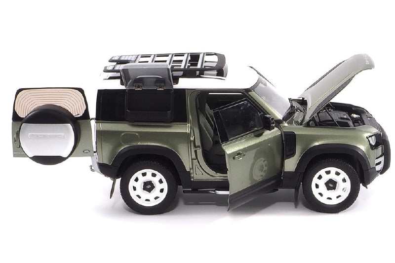 ギャラリービューアに画像をロードする, LAND ROVER DEFENDER 90 ルーフパック 2020年モデル パンゲアグリーン/ Almost-Real 1/18