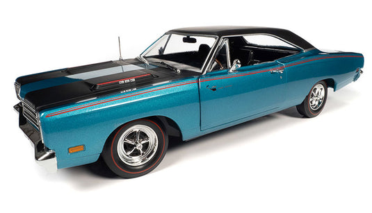 1969 Plymouth RR Hardtop in Q5 Turquoise - MCACN /AMEAMERICAN MUSCLE 1/18 ミニカー