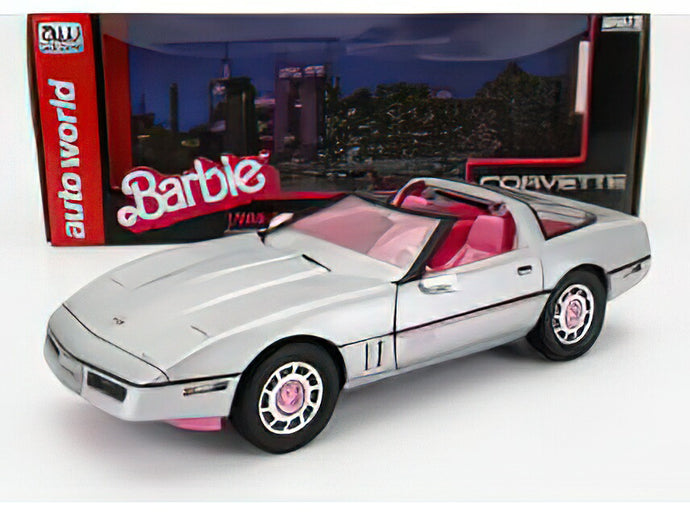 CHEVROLET - CORVETTE SPIDER OPEN 1986 - BARBIE - SILVER PINK /AutoWorld 1/18 ミニカー