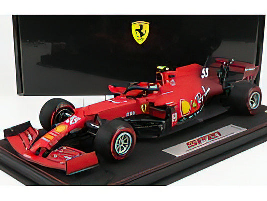 FERRARIフェラーリ F1 SF21 TEAM SCUDERIA FERRARI MISSION WINNOW N 55 5th EMILIA ROMAGNA ITALY GP - SOFT RED TIRES 2021 CARLOS SAINZ JR. - CON VETRINA - WITH SHOWCASE - RED /BBR 1/18 ミニカー