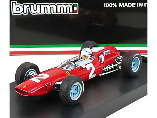 FERRARI - F1 158 N 2 WINNER ITALY GP JOHN SURTEES 1964 WORLD CHAMPION - WITH DRIVER FIGURE - RED 40th ANNIVERSARY /BRUMM 1/43 ミニカー