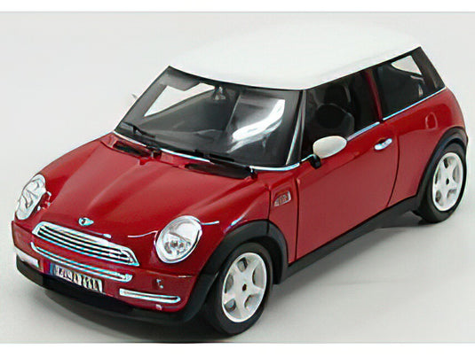 MINI - COOPER 2001 - RED WHITE /Burago 1/18 ミニカー