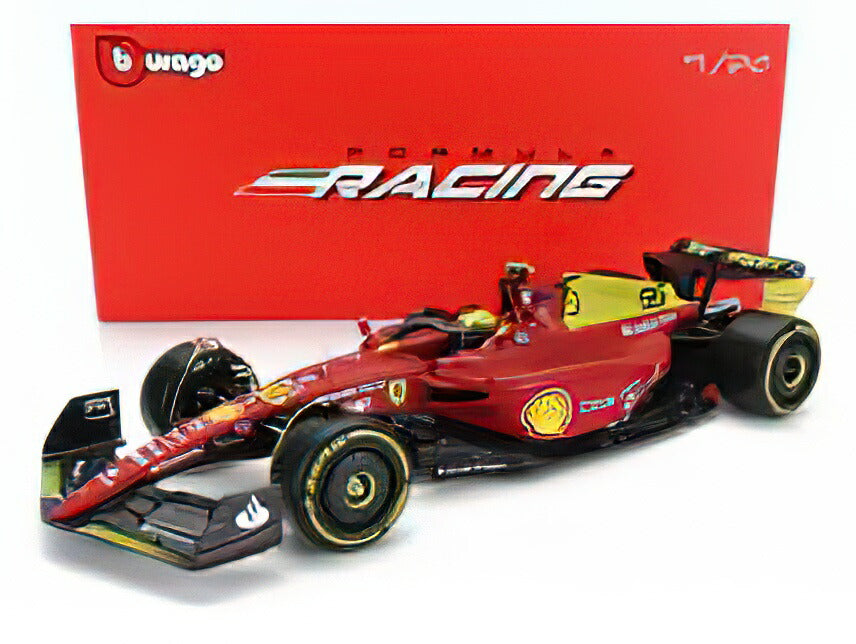 FERRARIフェラーリ F1-75 SCUDERIA FERRARI N 55 4th MONZA GP ITALY 2022 CARLOS  SAINZ フィギュア付き 海外限定 RED YELLOW /Bburago 1/24 ミニカー