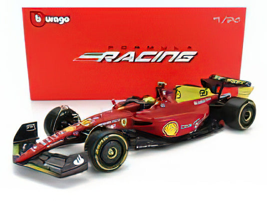 FERRARIフェラーリ F1-75 SCUDERIA FERRARI N 55 4th MONZA GP ITALY 2022 CARLOS SAINZ フィギュア付き 海外限定 RED YELLOW /Bburago 1/24 ミニカー