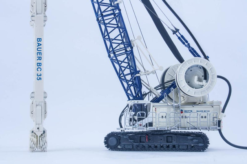 ギャラリービューアに画像をロードする, 【予約】5-6月発売予定BAUER MC96 + HDS-T + BC35 Trench Cutter 杭打ち機/Bymo 1/50 ミニチュア 建設機械模型 工事車両