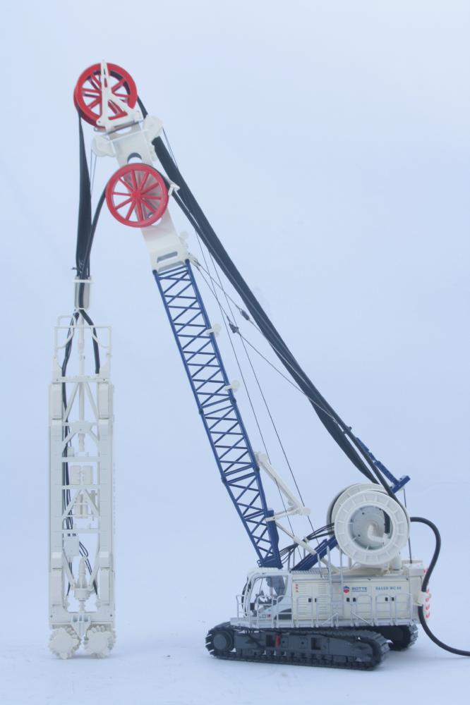 ギャラリービューアに画像をロードする, 【予約】5-6月発売予定BAUER MC96 + HDS-T + BC35 Trench Cutter 杭打ち機/Bymo 1/50 ミニチュア 建設機械模型 工事車両