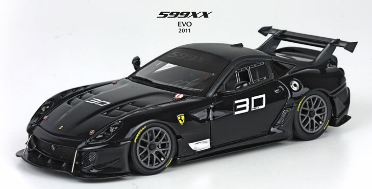ギャラリービューアに画像をロードする, 【予約】Ferrariフェラーリ 599XX EVO グロスブラック no. 30 50台限定 /BBR 1/43 レジン ミニカー