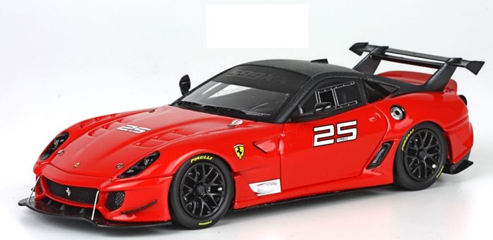 ギャラリービューアに画像をロードする, 【予約】Ferrariフェラーリ 599XX EVO Rosso Scuderiaロッソスクーデリア no. 25 50台限定 /BBR 1/43 レジン ミニカー